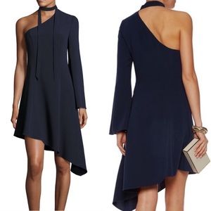 Cinq A Sept Kierra Navy One Shoulder Dress